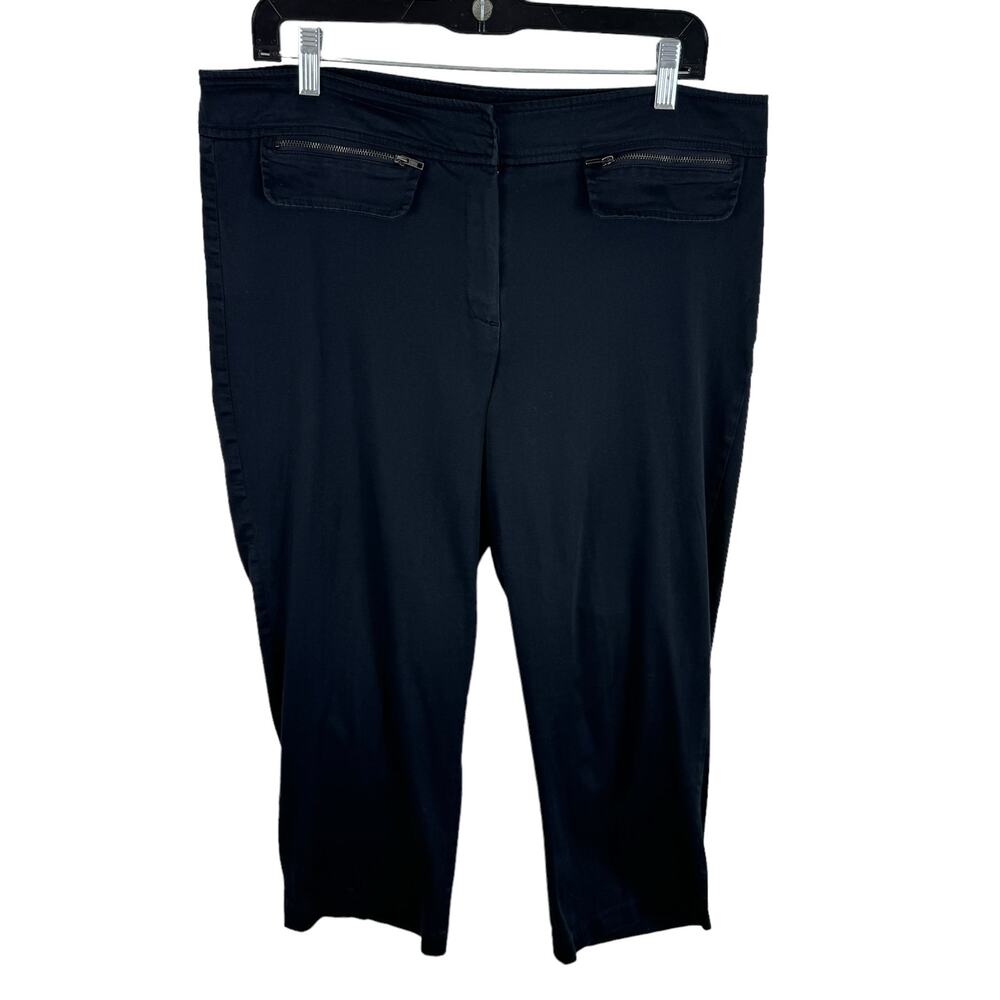 Sandro Sportswear Lightweight Cotton Cropped Capri High Rise Pants Plus Size 14